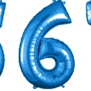 Números Metalizados Balão Azul 18 Pol - Casamento/Aniversário/Festa - 8
