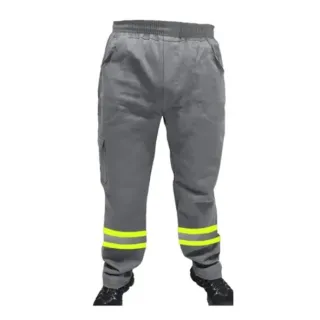 Uniforme mecânico brim refletivo tamanho grande plus size 38 - calça - Cinza