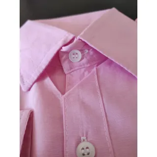 Camisa Premium Rosa Manga Longa Slim Fit - M