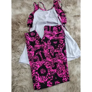 Moda Fitness Feminina Conjunto Trio Calça E Top + Blusa Embutida - 11