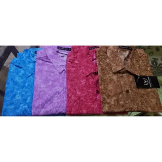 Promoção Super Atacado: Camisas Masculinas Slim Fit Estampadas e Xadrez - P ao GG - Azul Claro