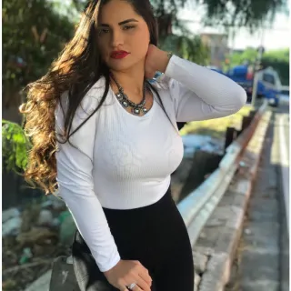 Blusinha Princesa Bufante Manga Longa Canelado - Moda Feminina - Azul