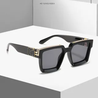 Óculos de Sol Masculino Quadrado Retro Degradê - Armação Grande - Pink