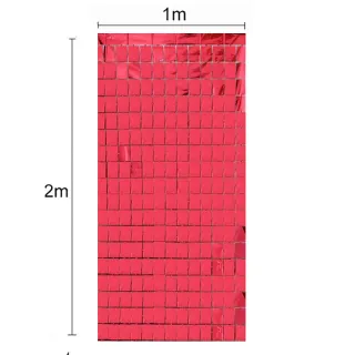 Decoração de Parede para Festas - Painel Metalizado Quadradinha - Preto