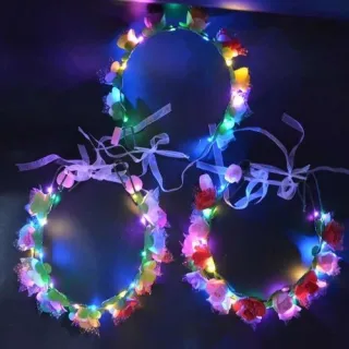Flor LED Tiara - Ideal para Carnaval, Cosplay e Fantasia - Único