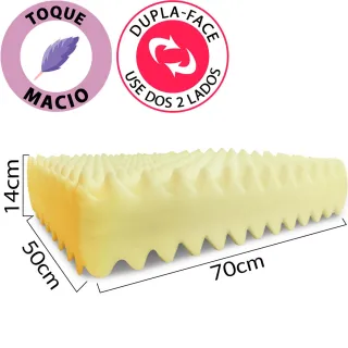 Colchões BF - Travesseiro Massageador Duplo Soft Firme 50x70cm - Branco