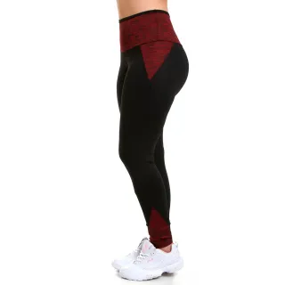 Detalhe em Risca - Calça Legging Fitness Cós Alto - Marrom