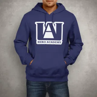 Estampa My Hero Academia Moletom Canguru Capuz - PRETO/ DOURADO