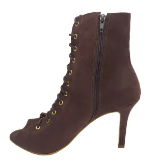 Promoção Bota Ankle Boot Feminina Cano Curto Preta e Marrom Café - Preta Sude