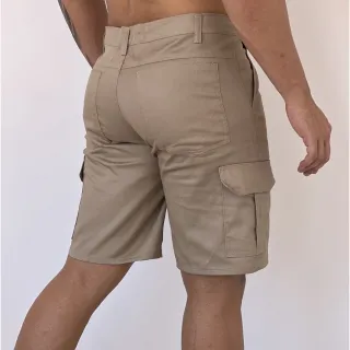 Bermuda Premium Masculina Cargo Brim Liso - Diversas Cores - Bege