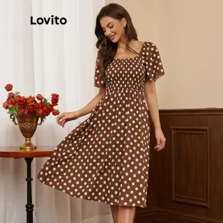 Vestido Romântico de Bolinha Lovito - Vermelhowood - Vermelho