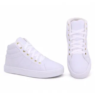 Promoção Imperdível: Tênis Botinha Feminina Cano Alto em Alta Moda, Casual e Lazer! - Branco