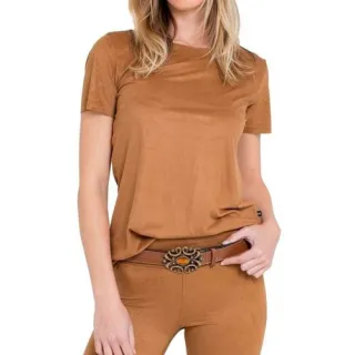 Camisetas femininas básicas, diversas cores e tamanhos. Frete grátis acima de duas unidades! - Terracota