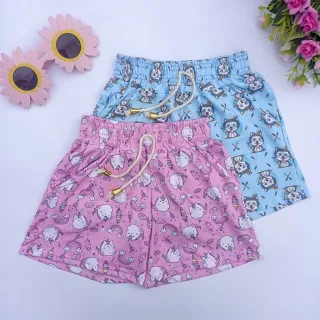Short Estampado Feminino Infantil e Juvenil Verão - Com Bolso - sortidas