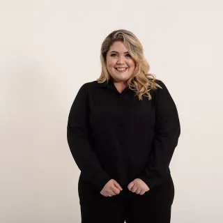 Imperdível: Camisa Social Feminina Manga Longa Gabardine Branca - Cor Branco Tamanho XGG