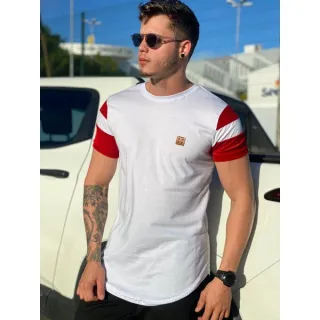 Camisa masculina longline oversized - PRETA COM AZUL