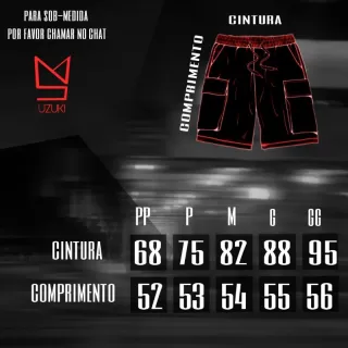 Bermuda Techwear Unissex com Corrente - Streetwear Descolado - Preto
