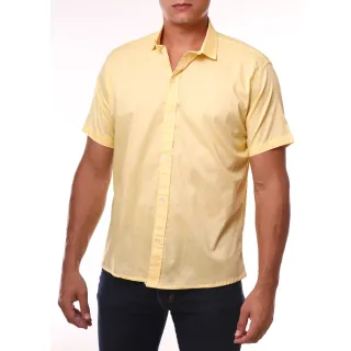 Promoção Camisa Social Slim Masculina Manga Curta - Verde Escuro