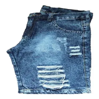 Envio Rápido! Kit 3 Bermudas Jeans Rasgadas e Desfiadas - Alta Qualidade - 40