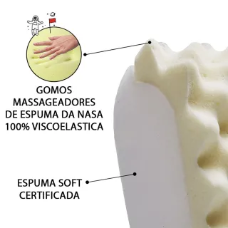 Colchões BF Travesseiro Massageador Espuma de Viscoelástico Nasa 50x70cm - Branco
