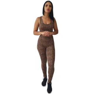 Moda Fitness Animal Print - Conjunto Calça e Top para Academia - P