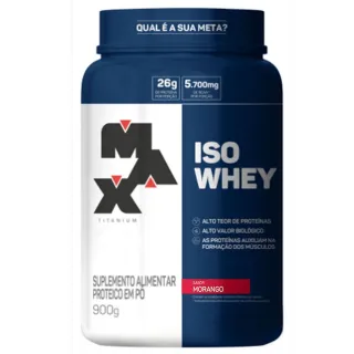 Iso Whey Max Titanium 900g - Proteína Isolada de Soro - Chocolate