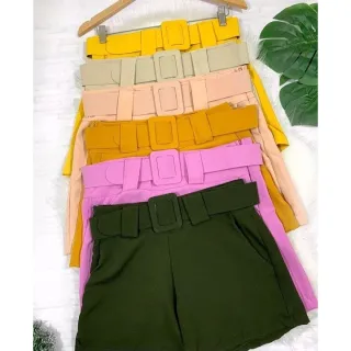 Fivela e Cinto: Shorts Feminino Crepe em Promoção - G