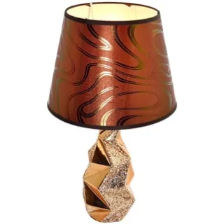 Luxo Dourado Brilhante Porcelana Abajur Mesa - Único