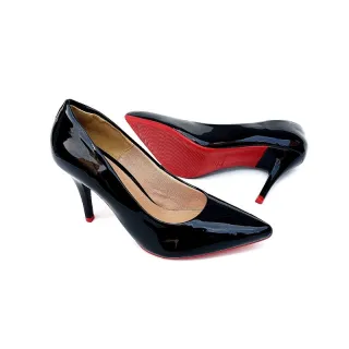 Premium Scarpin Preto Salto Alto Sola Vermelha - 36