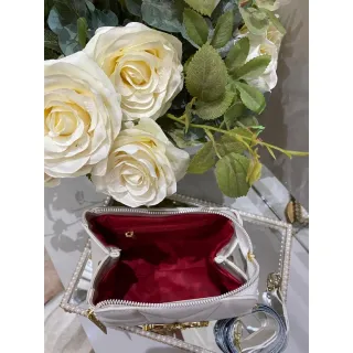 Oferta Relâmpago: Bolsa Feminina Transversal com 3 Zíperes em Promoção - Creme