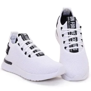 Respirável Branco Casual Feminino Tênis Esportivo - Raryel - PRETO/PRETO