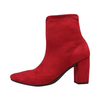 Bota Vermelha Salto Alto Grosso Prelice - Promoção - Vermelho
