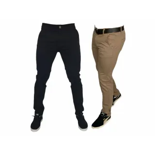 Calça Premium Social Chino Masculina Bege Sarja - Caramelo