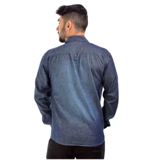 Camiseta Masculina Social Jeans com Botões - GG