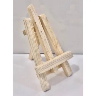 Mini Cavalete + Kit Pintura 4Telas: 16X22, 6 Tintas e Pincel - Único