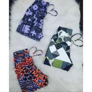 Cordão de tecido suplex Premium curto para academia - Preto