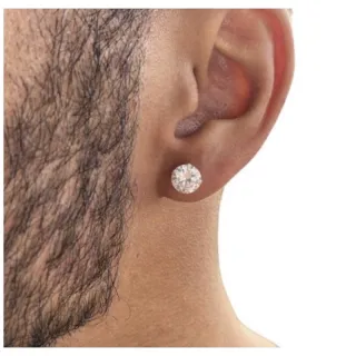 Antialérgico Brinco Ponto de Luz Zircônia Masculino Feminino - Prata