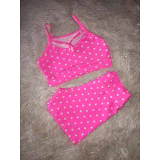 Conjunto Fitness Premium Top Feminino Estampado Ou Liso + Short para Academia - Estampa 01