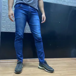 Preço de Fabrica Calça Jeans Masculina Slim Elastano Lycra Reffine Jeans - Azul Escuro