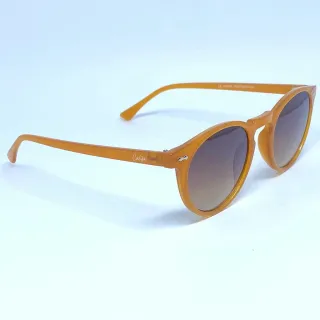 Mabu - Óculos de Sol Redondo Casual Uv400 - Animal Print C/ Marrom