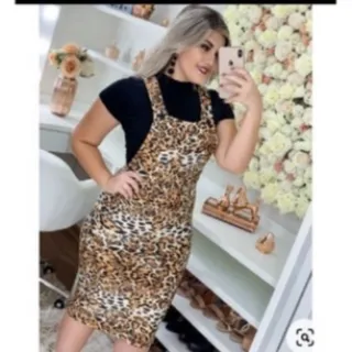 Salopete Jardineira Moda Evangélica Gospel - Onça