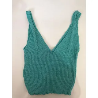 Moda Tricot Blusa Cropped Regata - BRANCA VESTE PP AO M