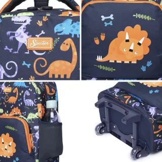 Mochila de Rodinhas Dinossauros Kit Escolar Spector + Estojo + Lancheira - PANDA