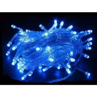 Decoração Natal Pisca Pisca Luz Azul 100 Led Fio Transparente 8 Funções - Único