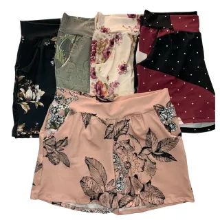 Sortidas Estampas Cores Shorts Kit com 5 - M