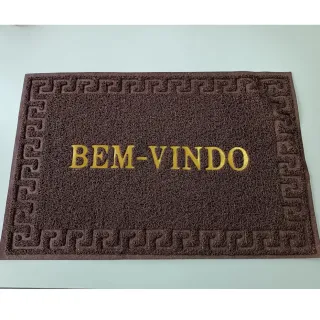 Capacho Emborrachado Bem Vindo para Porta - 50% de Desconto - Preto