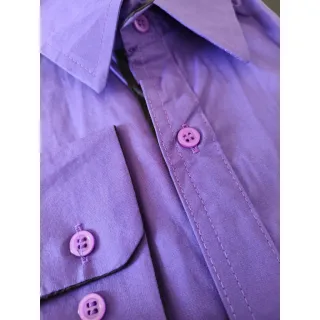 Camisa Premium Slim Fit Manga Longa Social - Roxa - G