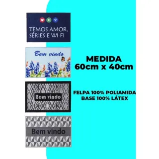 Promoção Tapete Estampado Bem Vindo - Varias Estampas 40cm x 60cm - Seja Bem Vindo