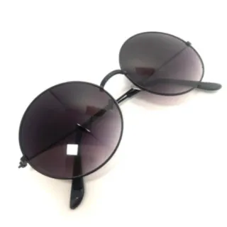 Moda Vintage Unisex Óculos De Sol Feminino Redondo Ozzy - Preto