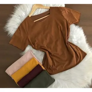 Moda Primavera Verão: Blusa Feminina Suede Manga Curta - Super Fashion - verde milital